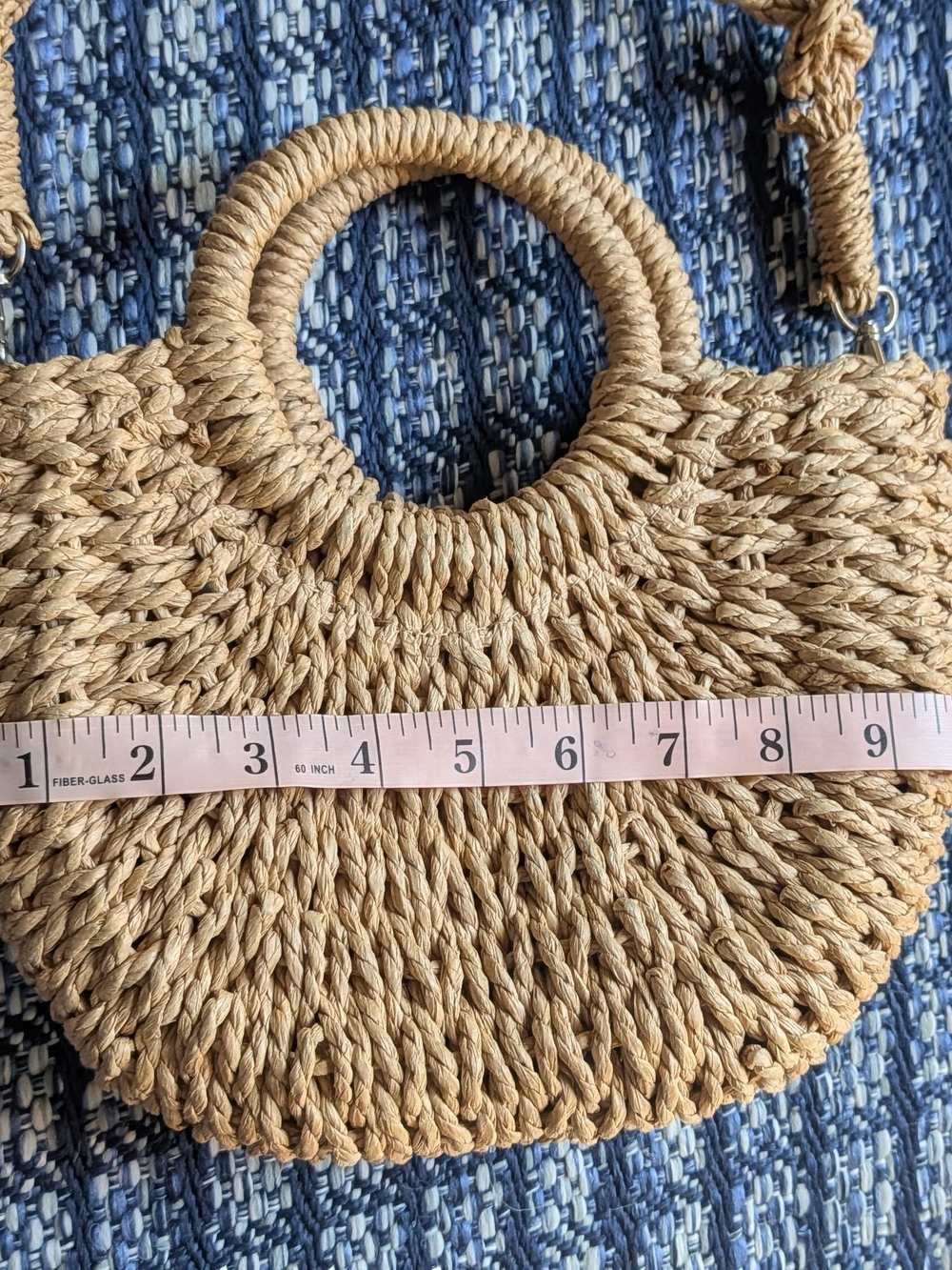 Small Raffia Bag with Round Handles - Picture 6 of 7